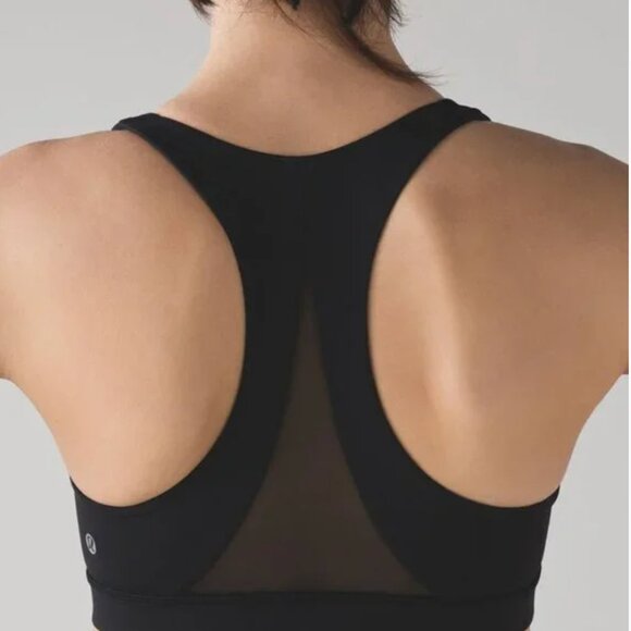 Lululemon Women's Training Invigorate Black Mesh Racerback Sports Bra Size 6 - Picture 11 of 15